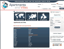Tablet Screenshot of apartmentsandvillas.com